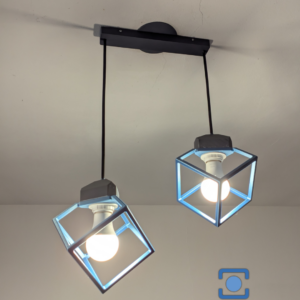 Lámpara Colgante Techo TENSOR Doble – Estructura Geométrica y Base Orientable