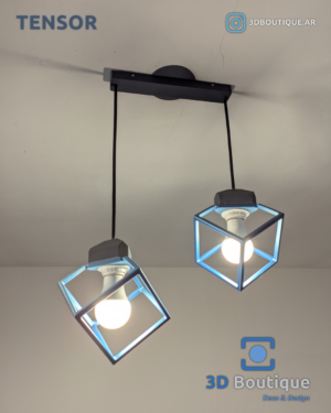 Tensor Doble 2 Lámpara Colgante Techo TENSOR Doble – Estructura Geométrica y Base Orientable